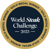 Sello de la medalla de oro del World Steak Challenge 2023